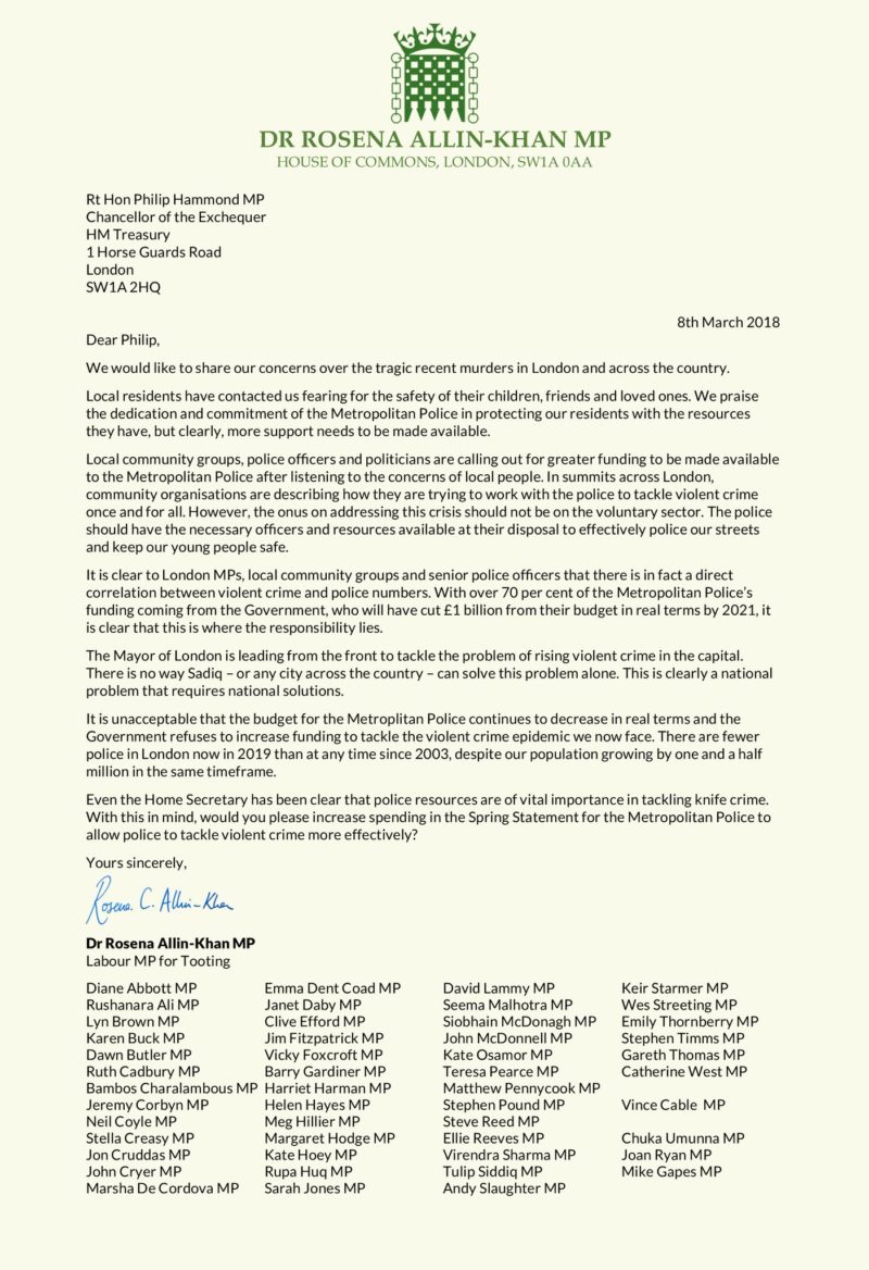 Joint letter to Philip Hammond