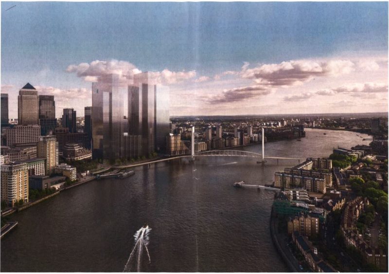 The image shown is one design for the proposed new bridge.