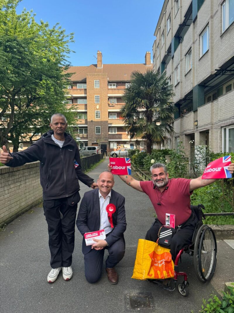 Neil Coyle with 2 local Labour supporters